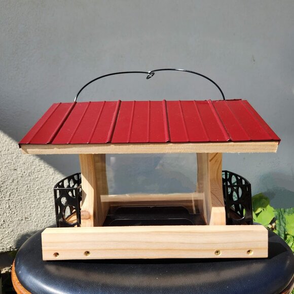 NEW Heavy Duty Bird Feeder Wood Birdhouse Garden Decor Bird House Hand Crafted H - Picture 7 of 9